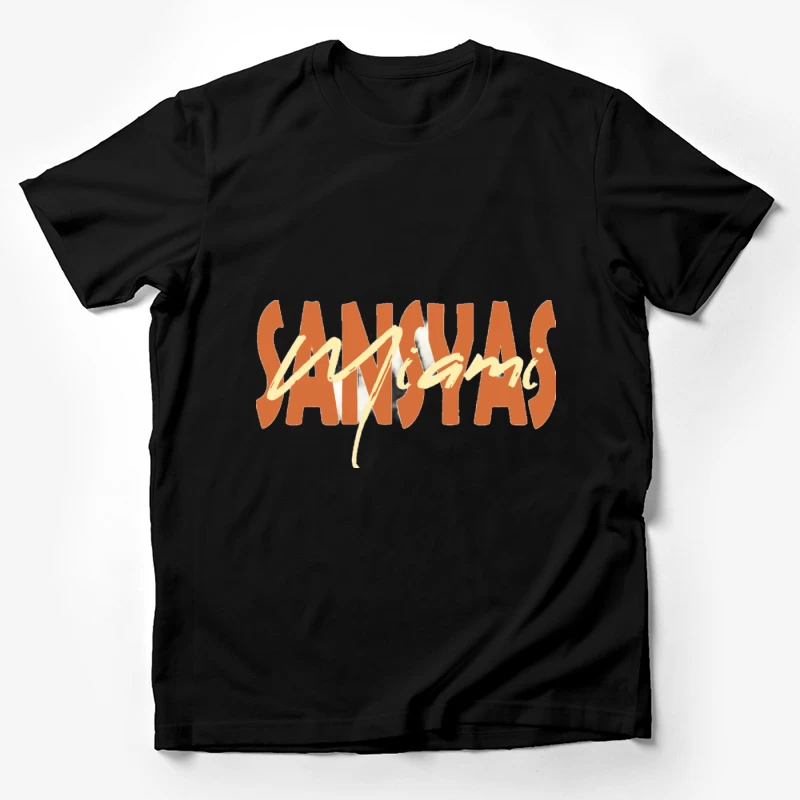 Retro Sanyasi Miami Schriftzug Herren T-Shirt