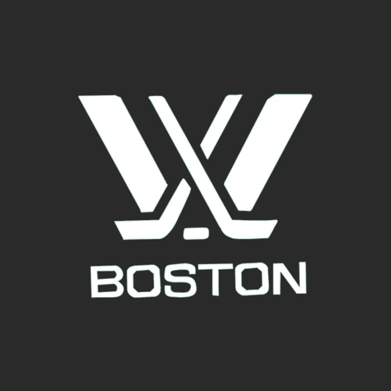 Boston Hockey Team Logo Line Drawing Baseball Cap