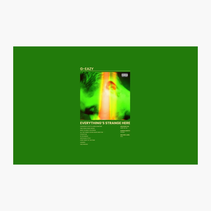 G-Eazy's Green-Tinted Hip-Hop Album Cover with Track List Travel Mug