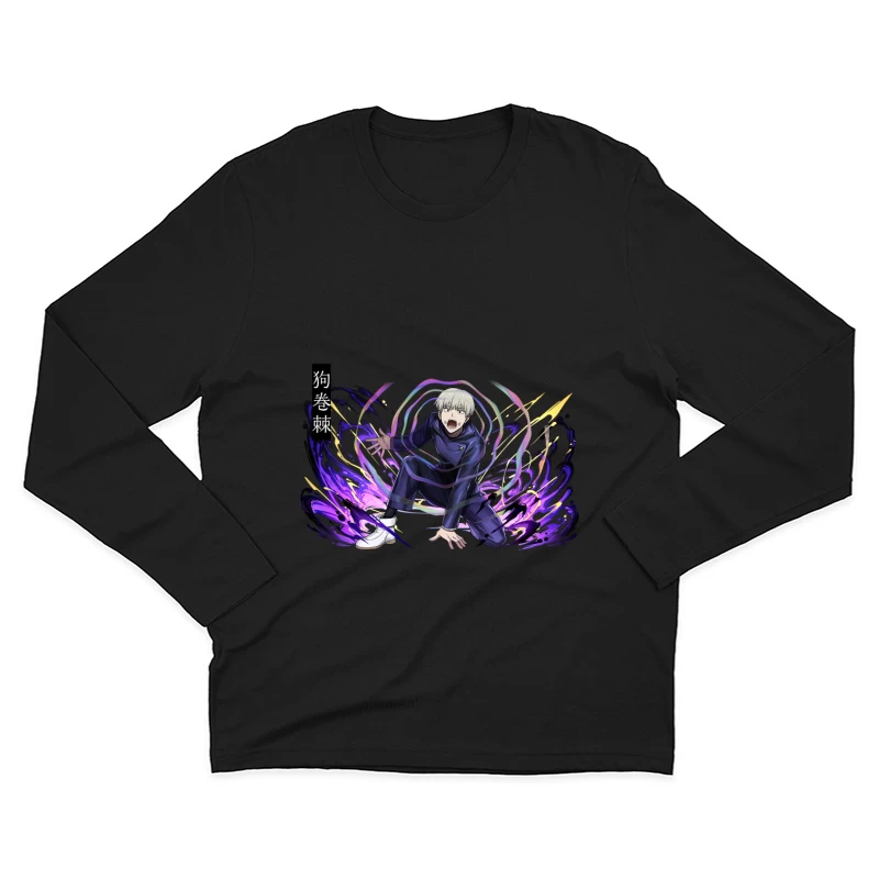 Junger Held mit magischen Kräften Herren Langarm T-Shirt