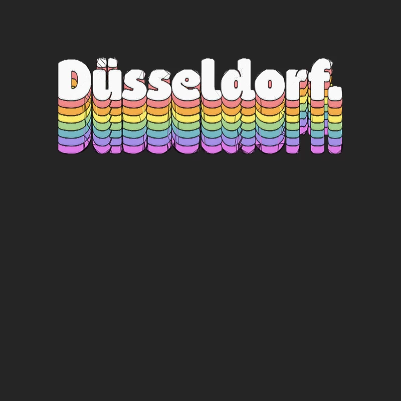 Düsseldorf  Retro Typography Design Male Pullover Sweatshirt