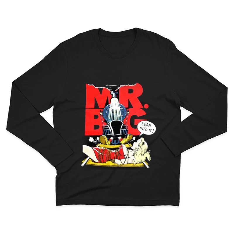 Vintage "Mr. Big" Bathroom Advertisement with Comic-Style Shower Illustration Male Long Sleeve T-Shirt