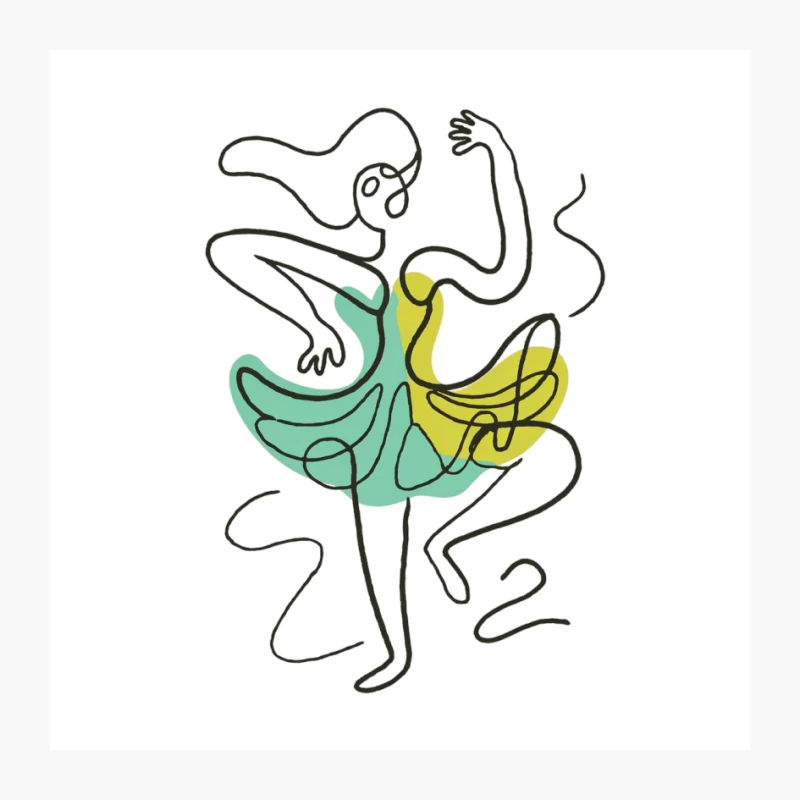 Minimalist Abstract Dancer in Motion Pin