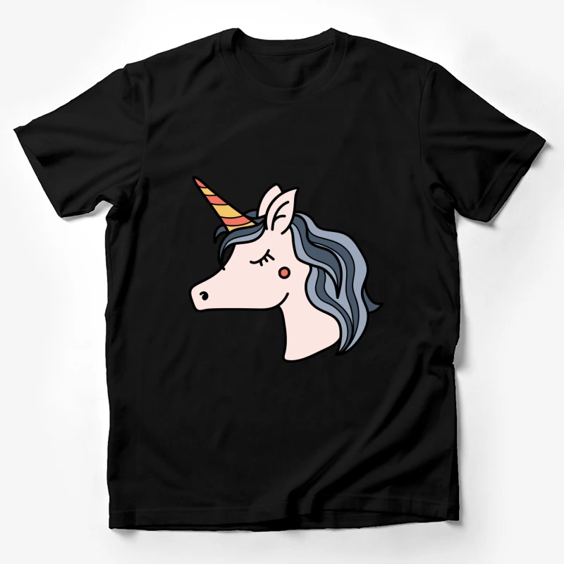 Illustration de Licorne avec Crinière Colorée Homme T-Shirt