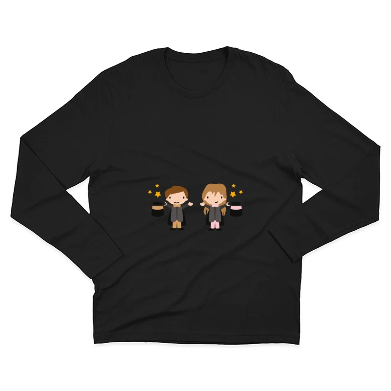 Deux magiciens avec chapeaux magiques Homme Manches Longues T-Shirt