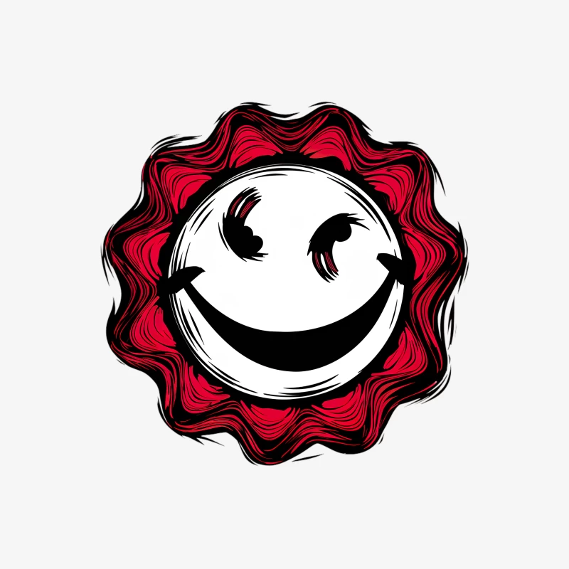 Visage souriant avec un motif à rayons Homme Sweat-shirt à enfiler