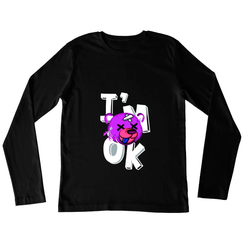 Lustiger Bär mit Schriftzug Damen Langarm T-Shirt