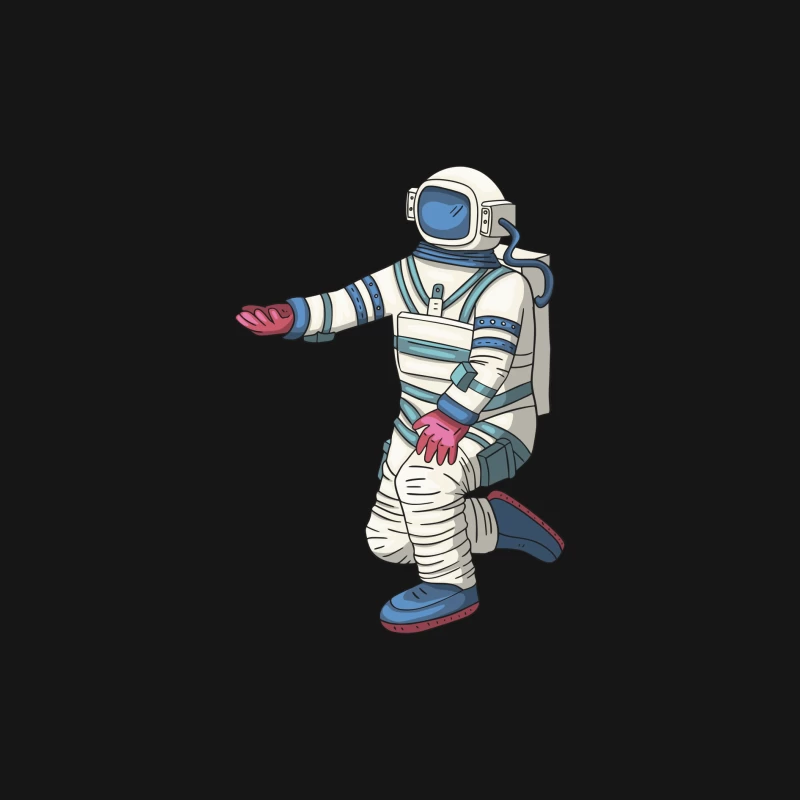 Astronaut im Weltraumanzug kniet Herren Langarm T-Shirt