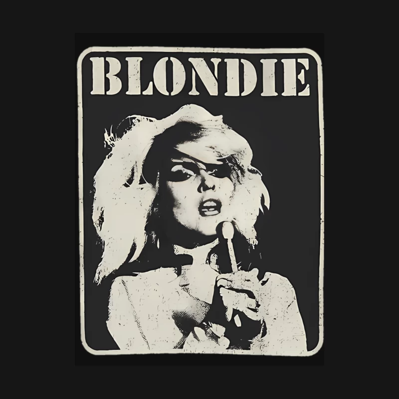 Vintage Black and White Blondie Band Promotional Poster Male Long Sleeve T-Shirt