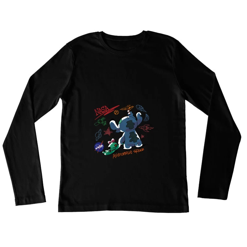 Weltraumabenteuer mit NASA-Maskottchen Damen Langarm T-Shirt