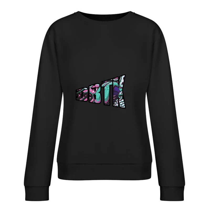 Vibrant Abstract Logo Design Female Pullover Sweatshirt