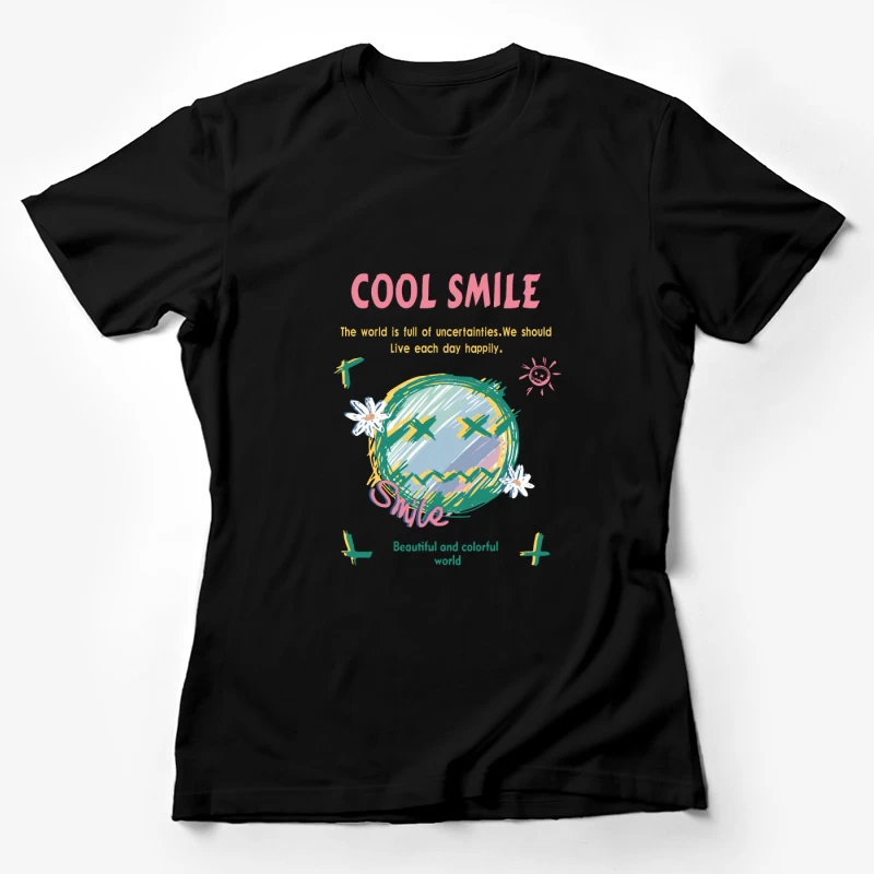 Buntes Lächeln im unsicheren Leben Damen T-Shirt