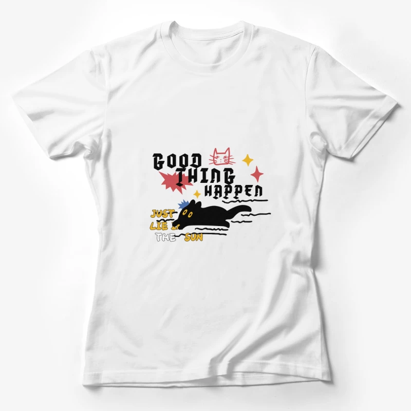 Gute Dinge geschehen, Sonnenkatzendesign Damen T-Shirt