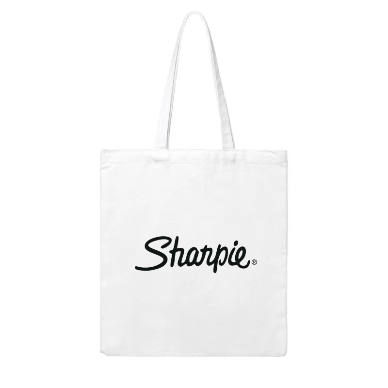 Sharpie Brand Logo in Classic Black Script Typography Cotton Tote Bag