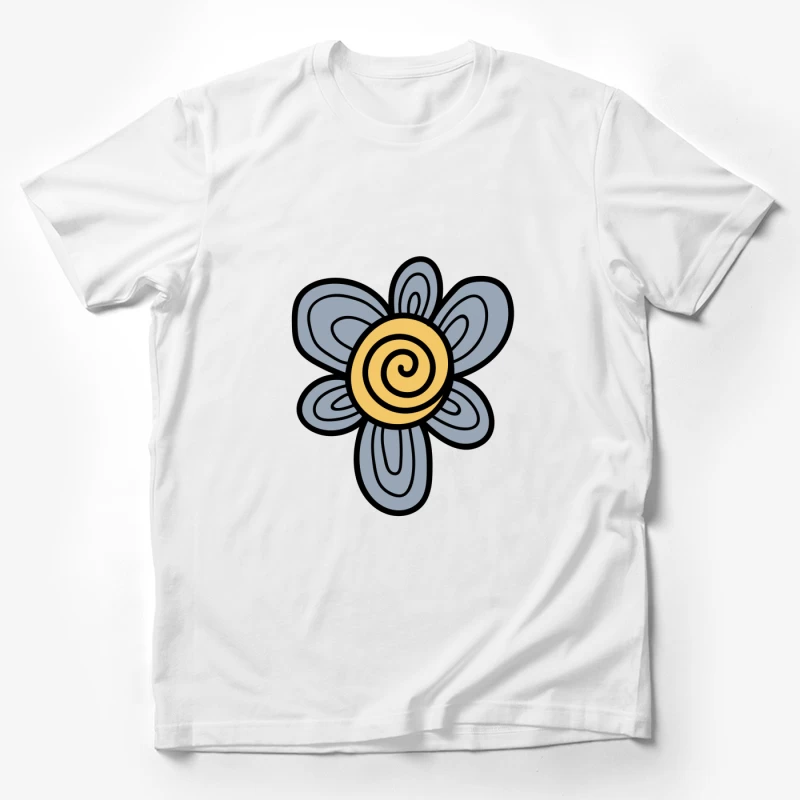 Fleur abstraite avec centre en spirale Homme T-Shirt