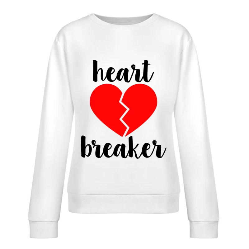 Cœur Brisé Rouge Femme Sweat-shirt à enfiler