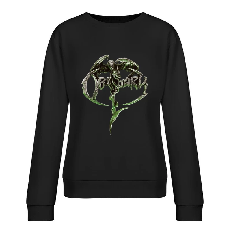 Obituary Dragon Logo Female Pullover Sweatshirt