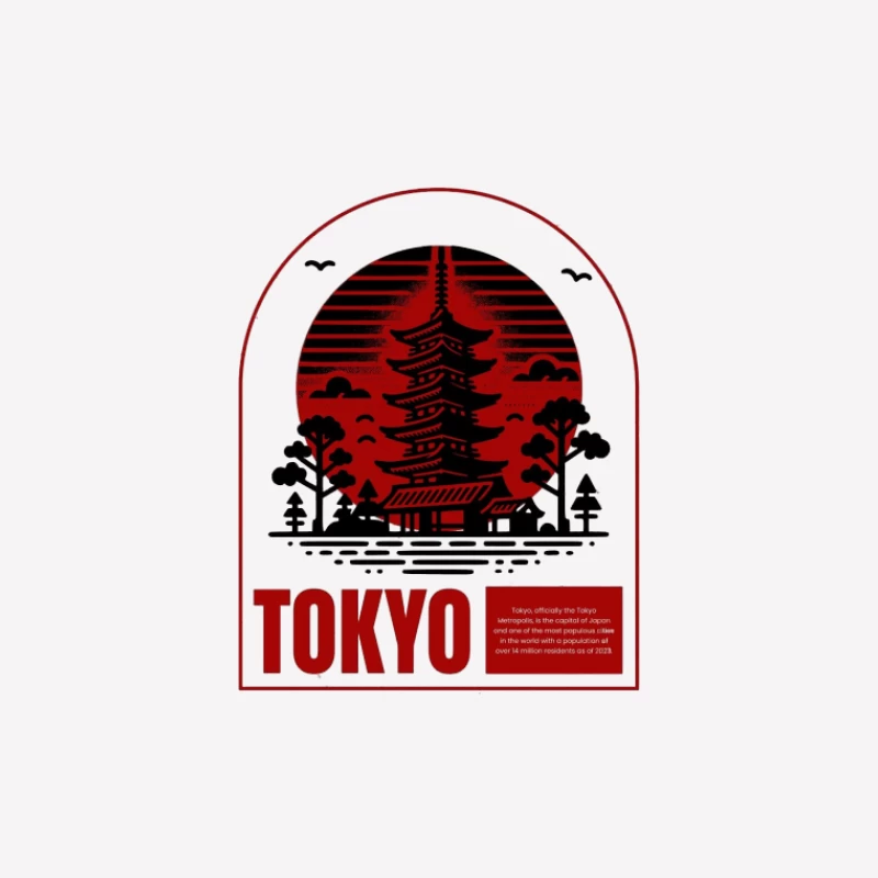 Tokyo-Pagode vor Sonnenuntergang Herren T-Shirt
