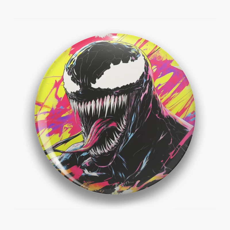 Venom: Fierce Marvel Alien Symbiote with Colorful Abstract Background Pin