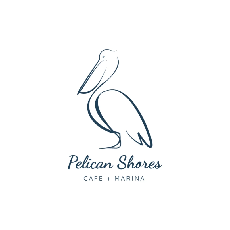 Minimalist Blue Pelican Logo for Cafe and Marina Tapestry