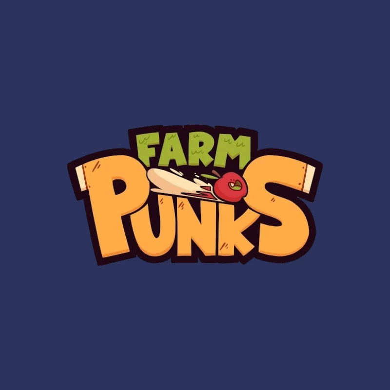 Farm Punks Logo mit fliegendem Apfel Herren T-Shirt