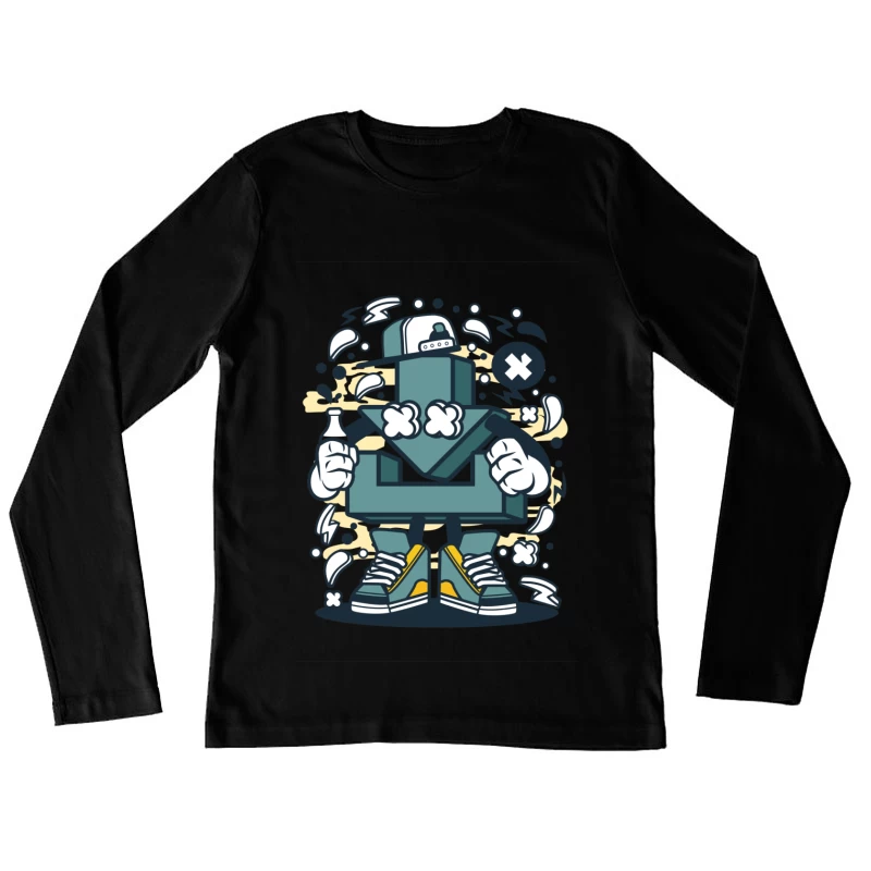 Personnage de bande dessinée graffiti Femme Manches Longues T-Shirt