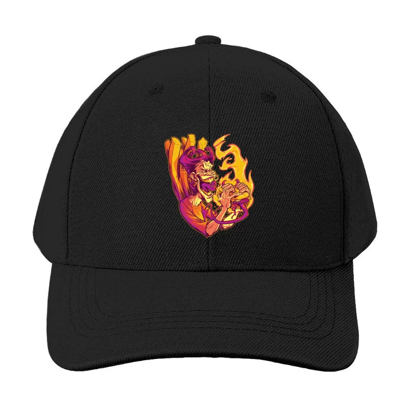 Flaming Burger Delight Baseball Cap