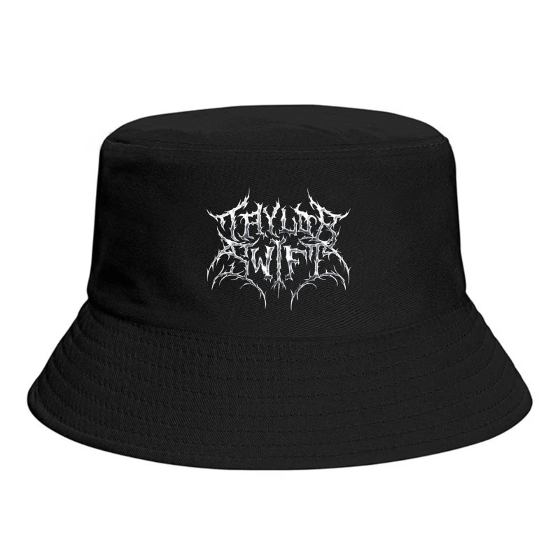 Gothic Metal Band Logo Design Bucket Hat