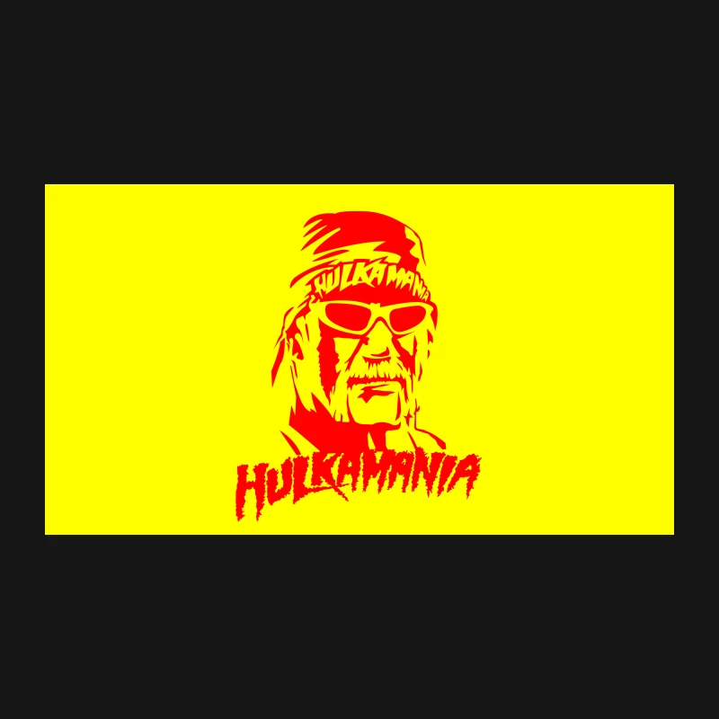 Iconic Red and White Graphic of Hulk Hogan's Hulkamania Desk Mat