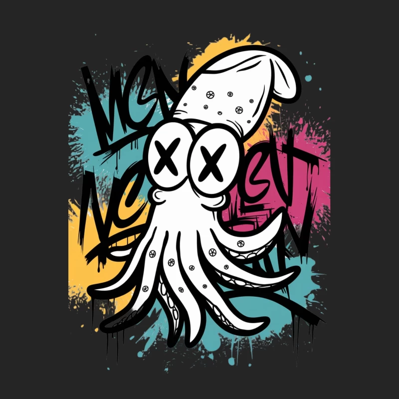 Urban Octopus: Colorful Graffiti Street Art Male Pullover Sweatshirt