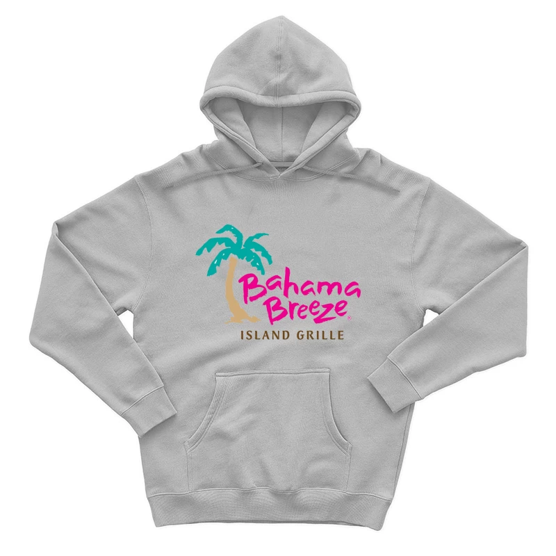 Bahama Breeze Island Grille Restaurant Logo with Tropical Palm Tree Male Pullover Hoodie