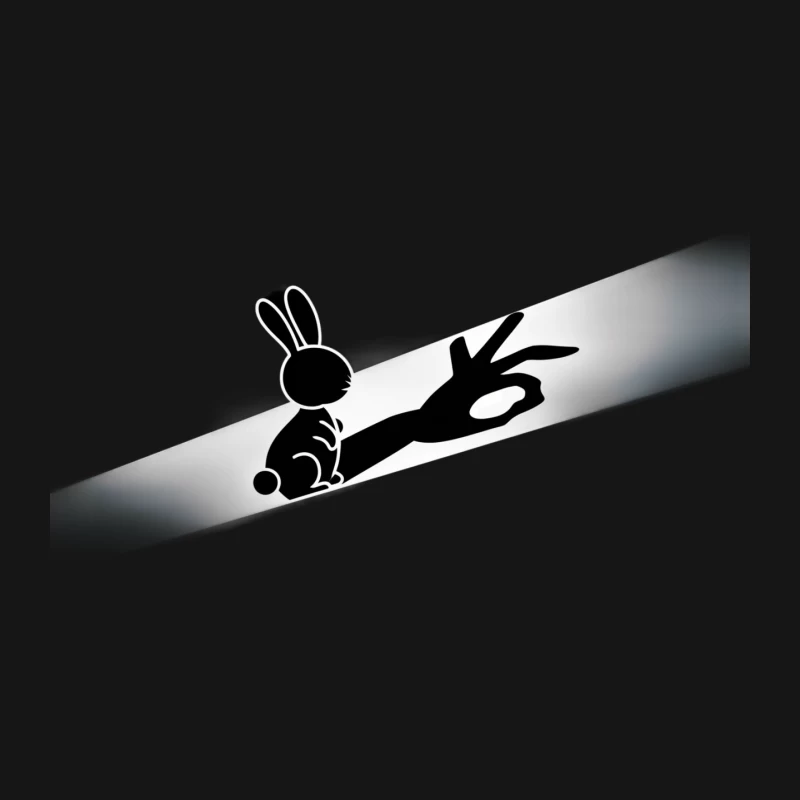 Playful Rabbit Silhouette Creates Hand Puppet Shadow Illusion Mouse Pad