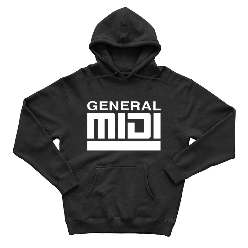 General Text Outline on White Background Male Pullover Hoodie