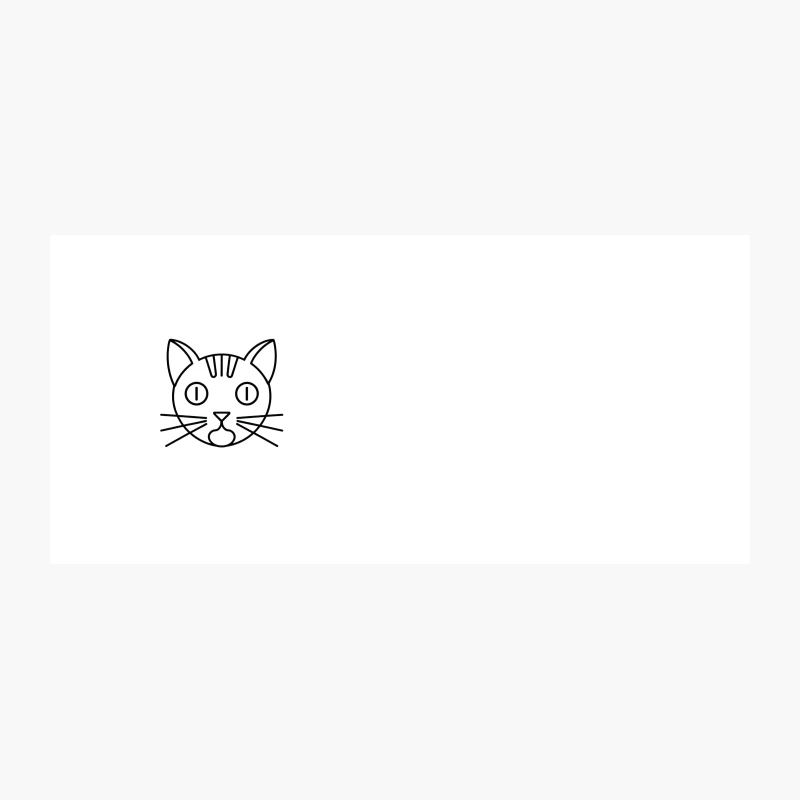 Minimalist Line Drawing of Cartoon Cat Face Coffee Mug