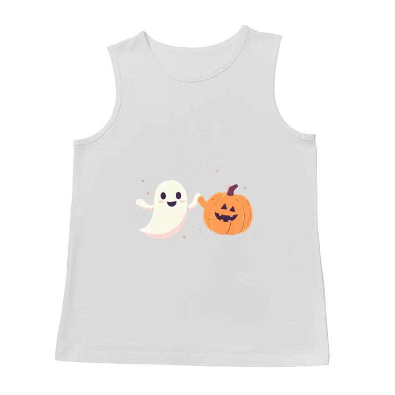 Cute Cartoon Halloween Ghost and Jack-o'-Lantern Male Tank Top