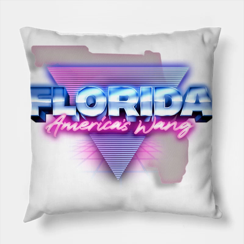 Florida America_s Wang  80s Retro Style Design Throw Pillow