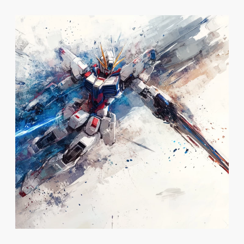 Dynamic Mecha Robot in Explosive Sci-Fi Action Pin