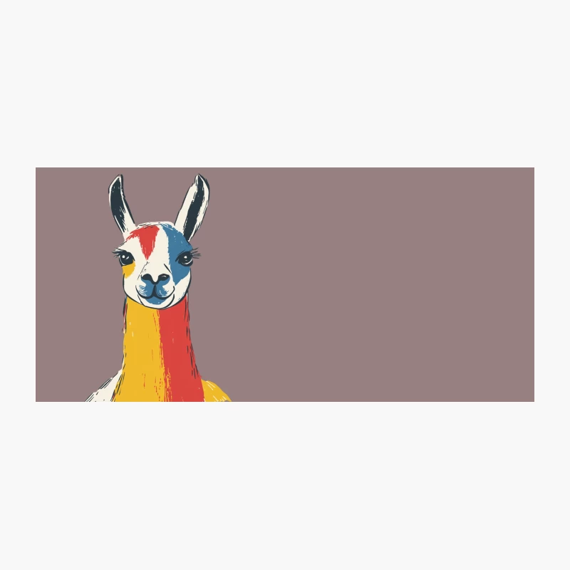 Whimsical Colorful Cartoon Llama Portrait Illustration Coffee Mug