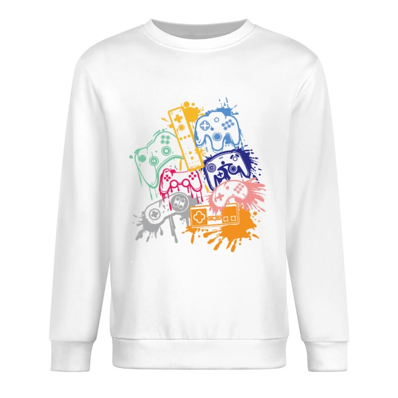 Buntes Gaming-Controller-Design Herren Pullover Sweatshirt