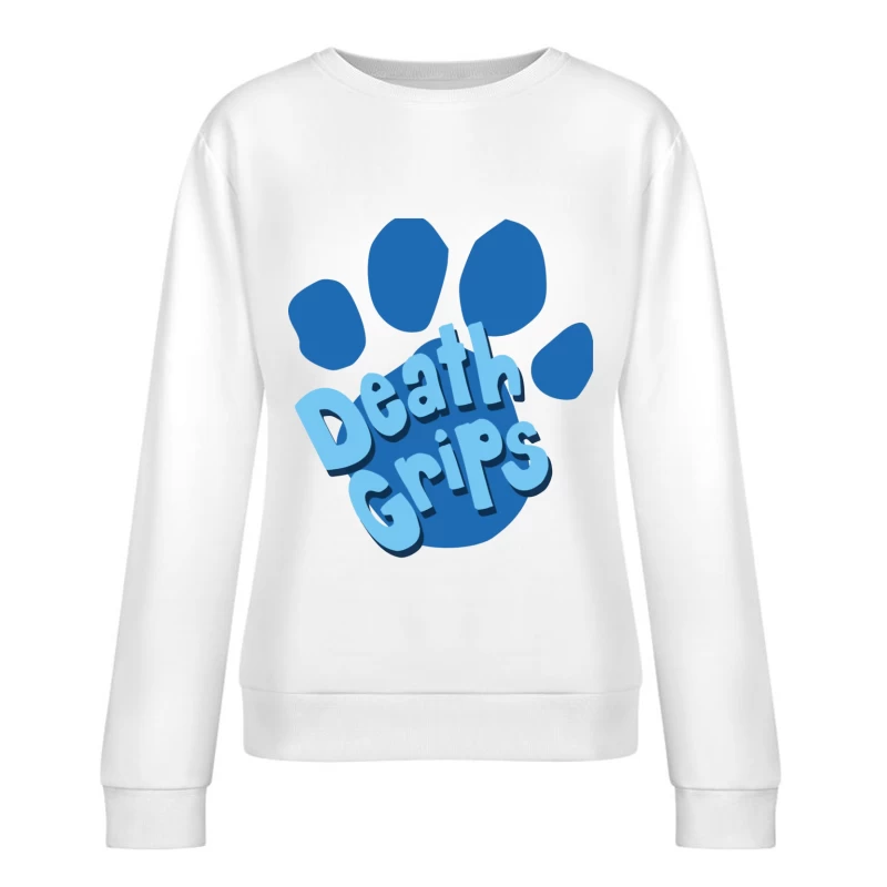 Death Grips Blue Paw Print Logo Design Female Pullover Sweatshirt