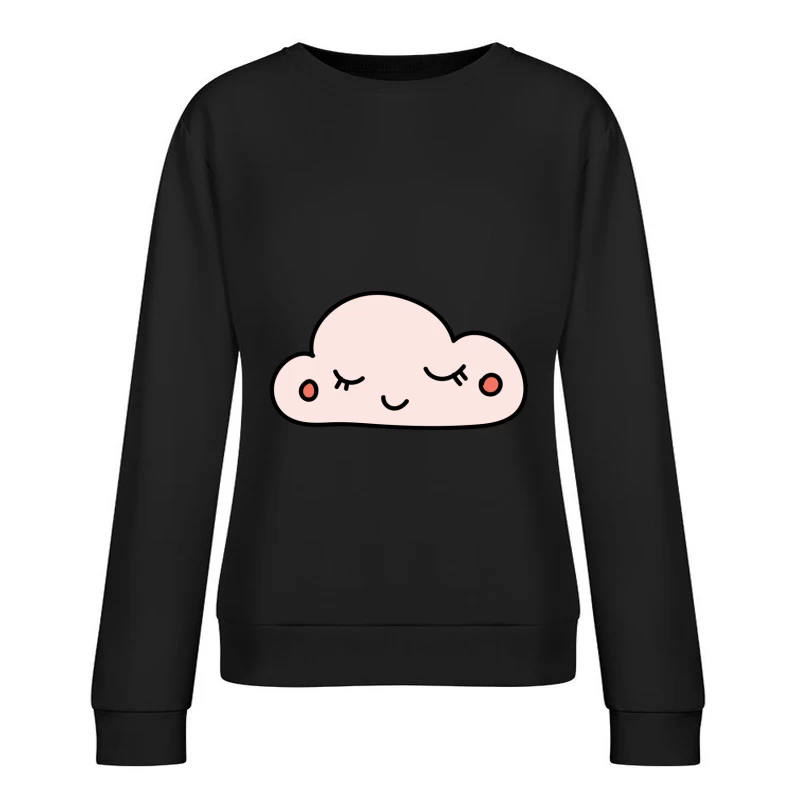 Nuage Kawaii avec Visage Calme Femme Sweat-shirt à enfiler