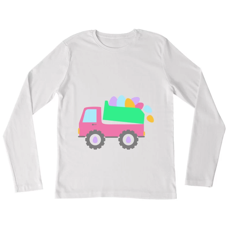 Camion coloré avec œufs décoratifs Femme Manches Longues T-Shirt