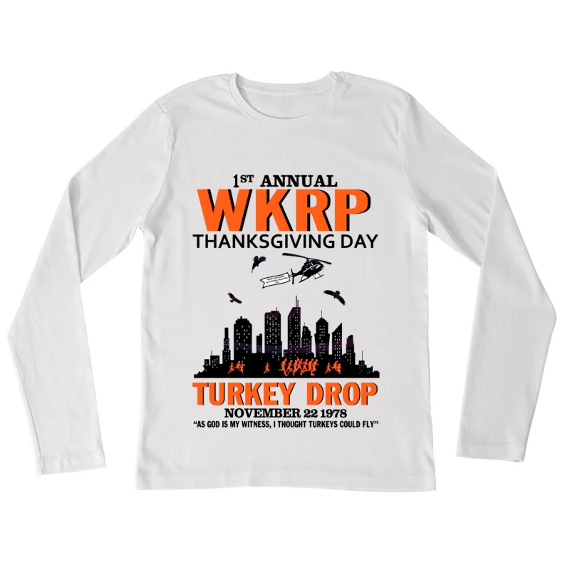 WKRP Turkey Drop Female Long Sleeve T-Shirt