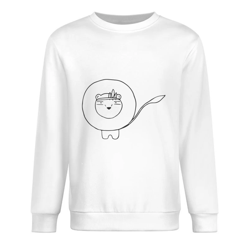 Dessin de lion adorable en ligne Homme Sweat-shirt à enfiler