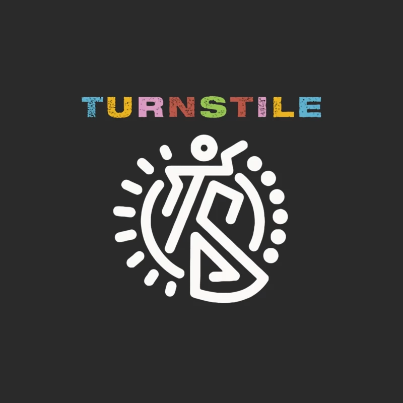 Colorful Turnstile Logo Design with Geometric Pattern Baseball Cap