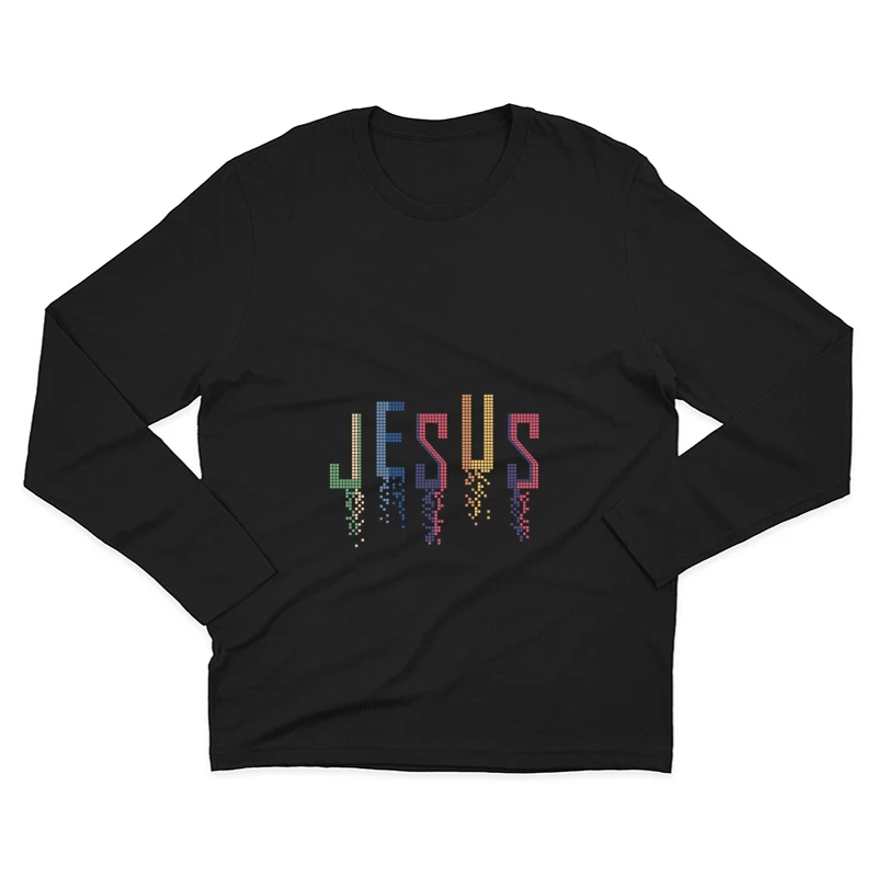 Jesus in Pixelkunst Herren Langarm T-Shirt