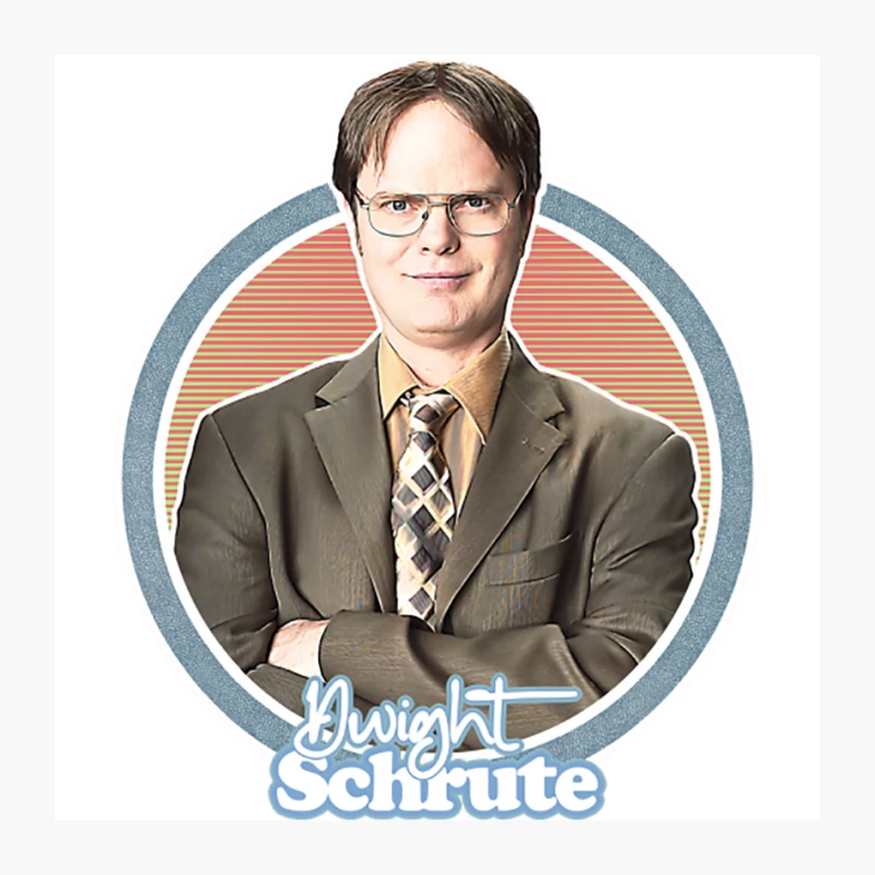 Dwight Schrute  Retro Fan Art Design Pin