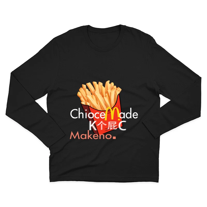 Pommes-Design mit Wortspiel Herren Langarm T-Shirt