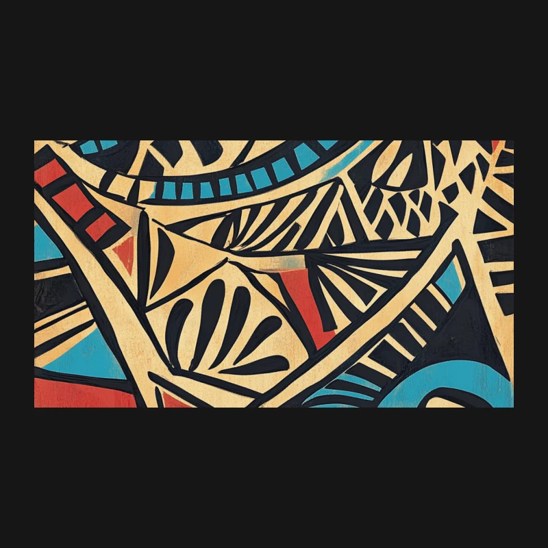 Bold Geometric Tribal Abstract Art Composition Desk Mat