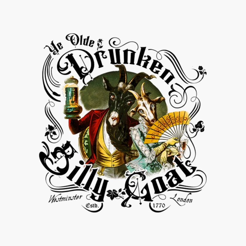 Ye Olde Drunken Billy Goat Cotton Tote Bag